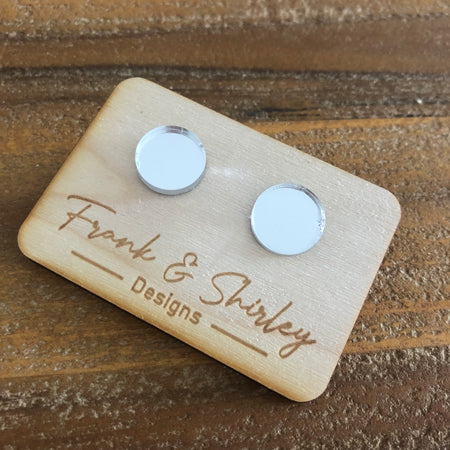 Silver Mirror Studs