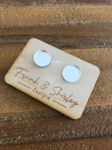 Silver Mirror Studs