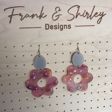 Frangipani & Silver Dangles