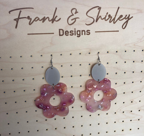 Frangipani & Silver Dangles