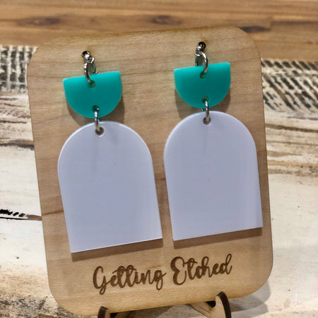 Mint & White Dangles