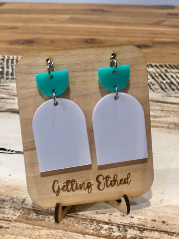 Mint & White Dangles