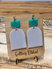 Mint & White Dangles