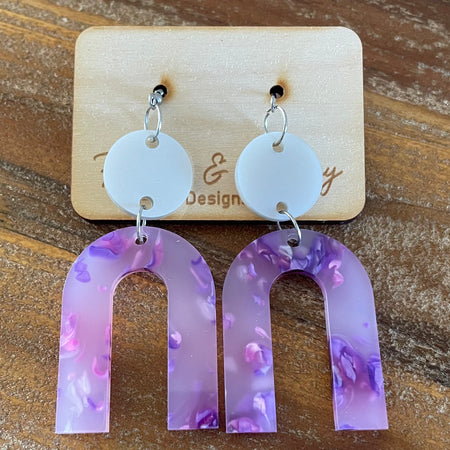 Silver & Purple Umbrella Dangles