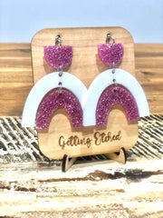 Pink & White Rainbow Dangles